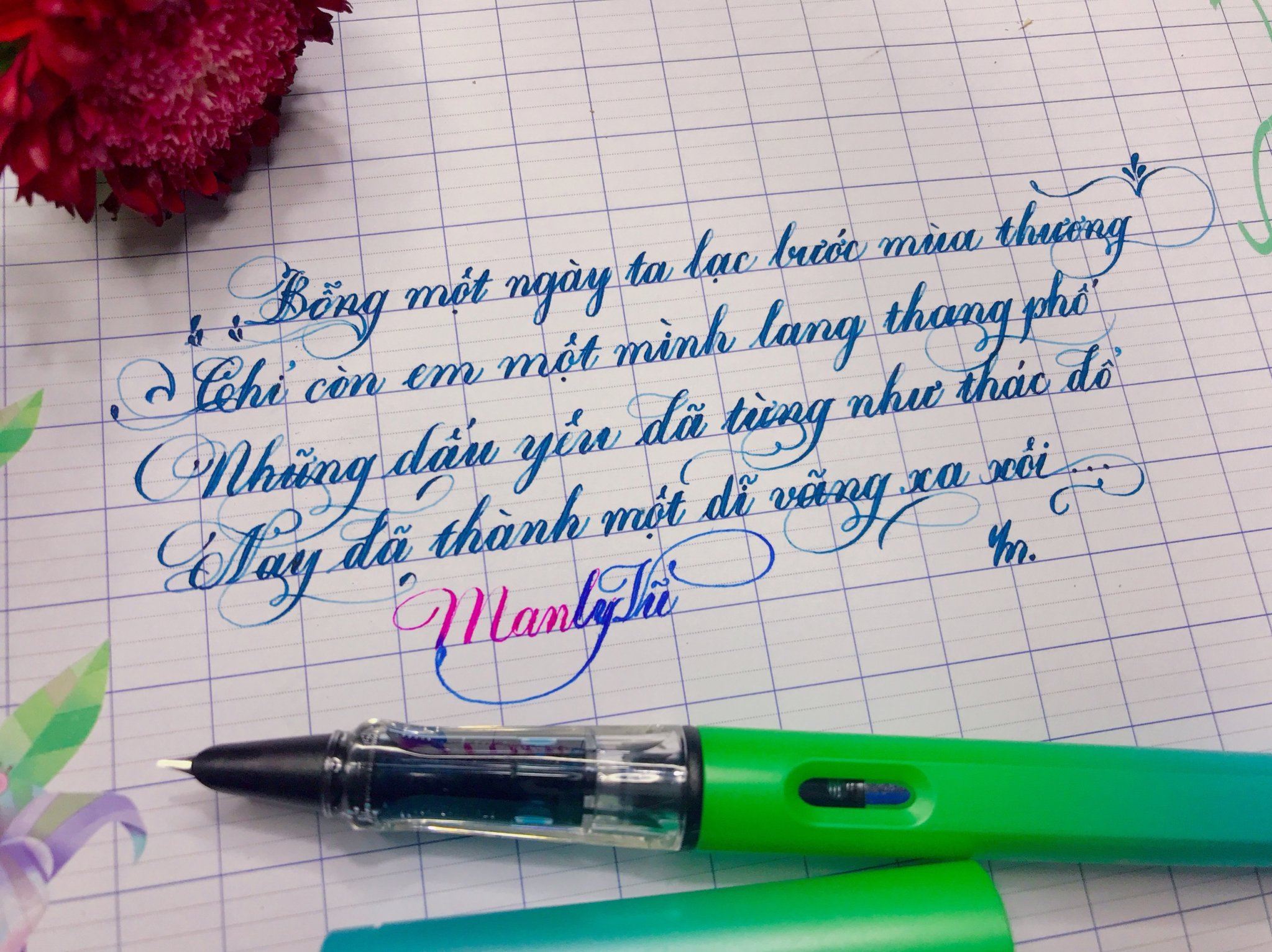 🌻 Bút máy Leta 368 vỏ màu ngòi lá tre không gỉ nét tự thanh đậm