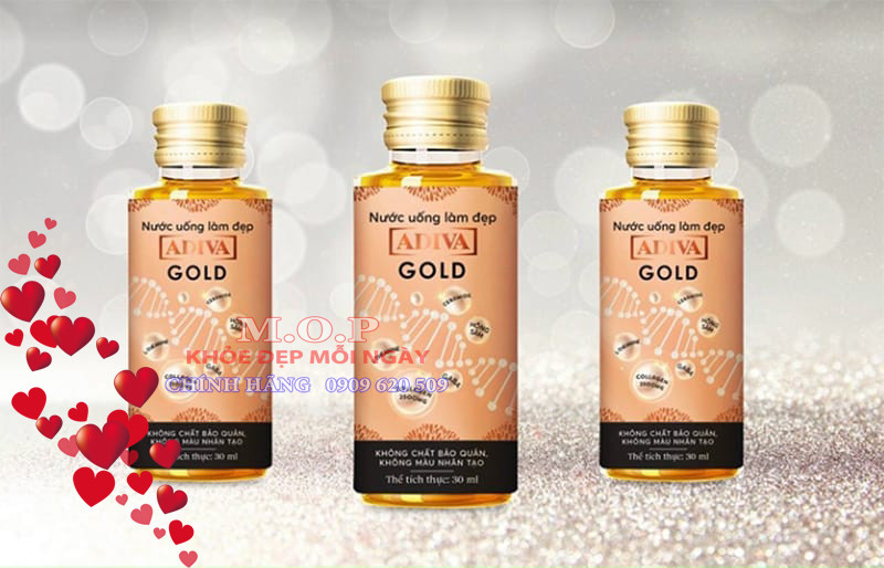 (CHÍNH HÃNG) 01 hộp Collagen Adiva Gold (14 lọ/ hộp)