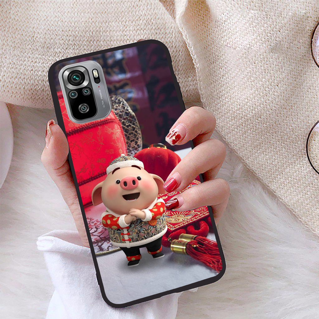 Ốp lưng Xiaomi Redmi Note 10S viền dẻo TPU BST Pig Cute