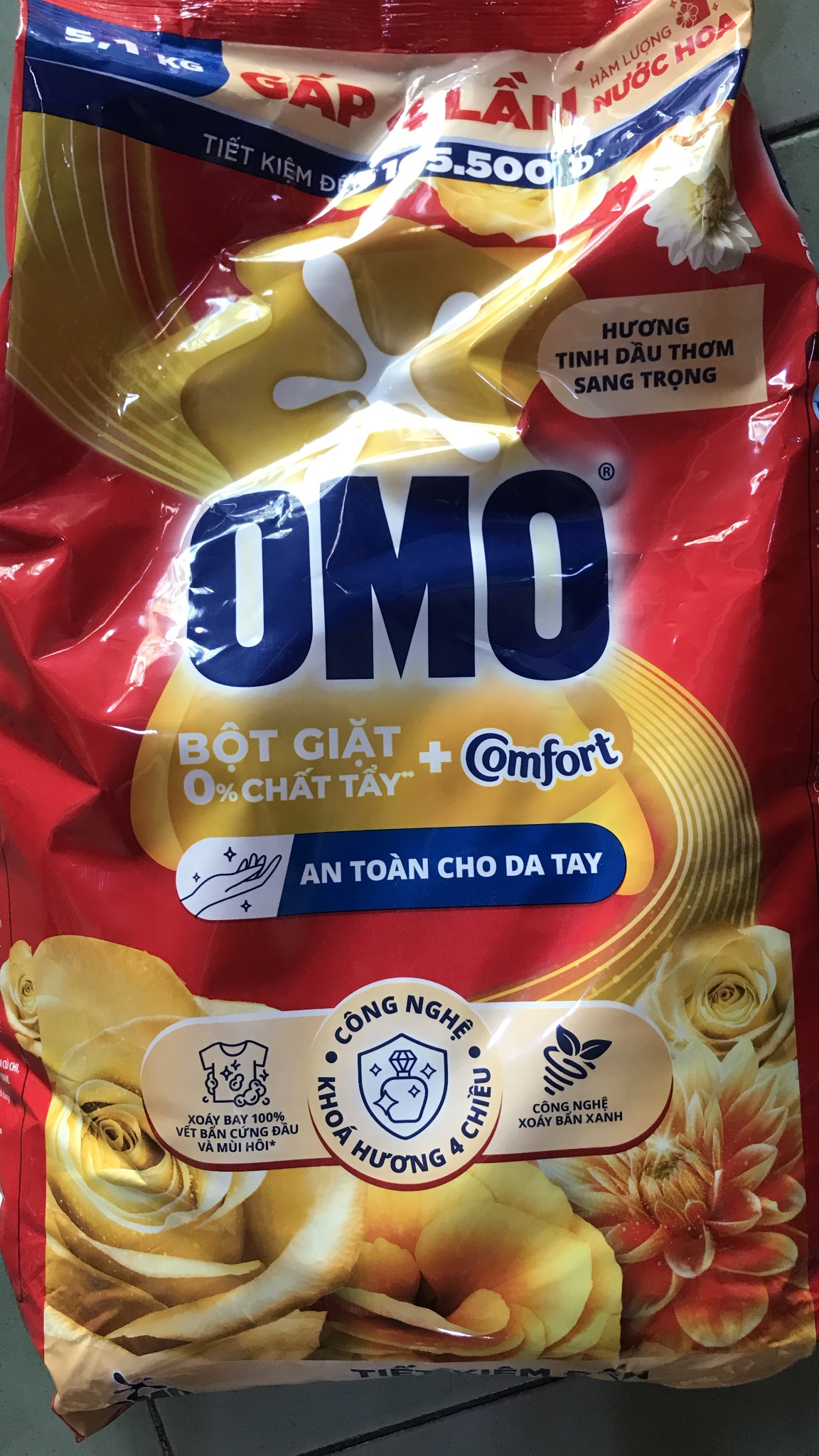 Bột giặt Omo 5,5kg - 5,1kg mới