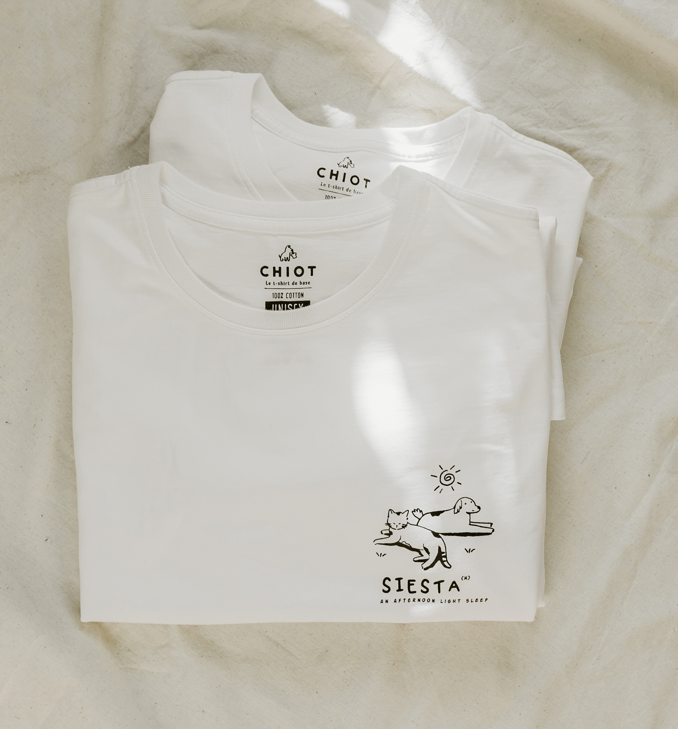 Áo thun in trắng đen 100% cotton SIESTA