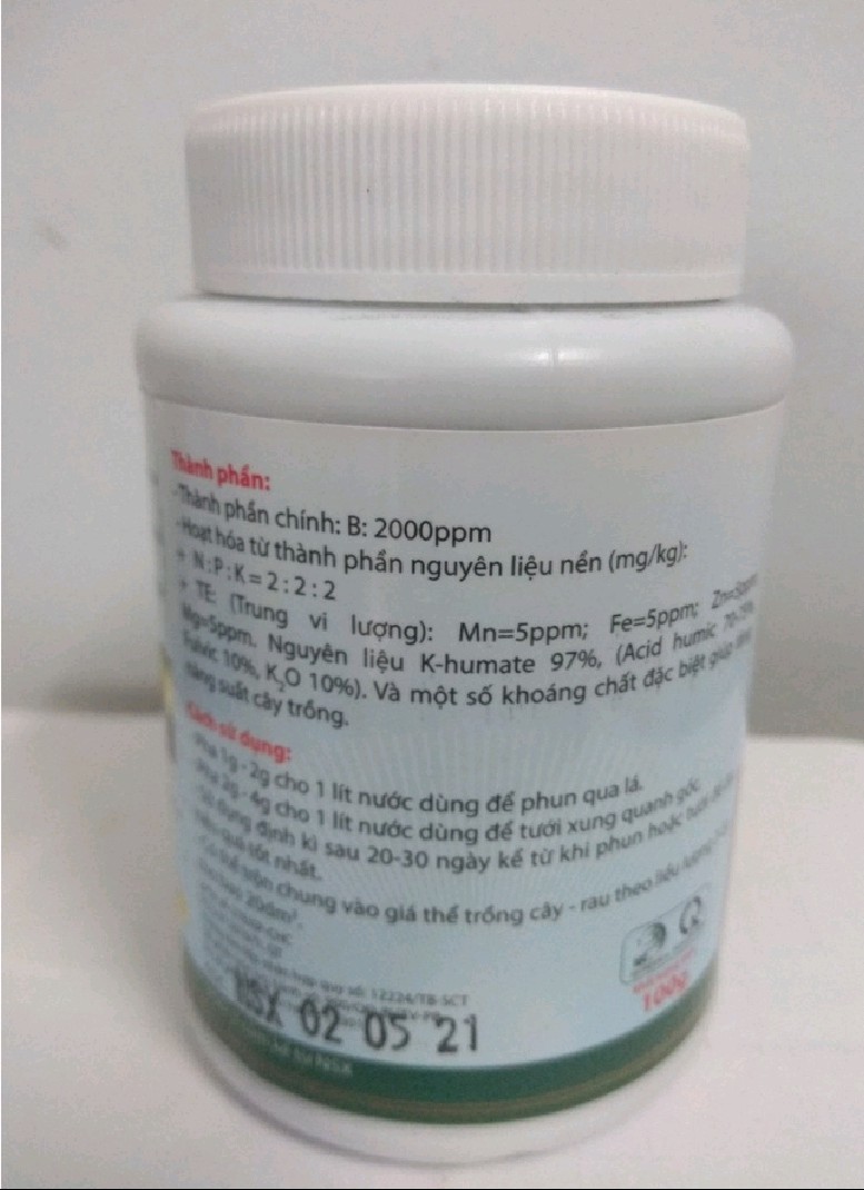 Phân bón vi lượng ra rễ mạnh, cải tạo đất super humic - chai 100 gram biomax
