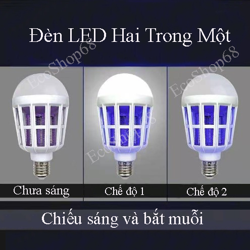 Đèn LED 15W Đèn LED Chiếu Sáng Bắt Muỗi CAO CẤP 2022 EcoShop68