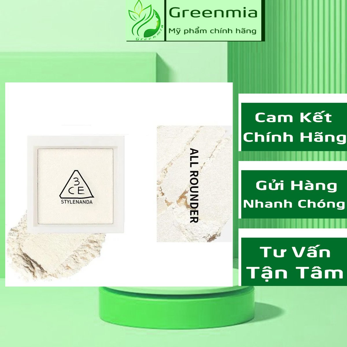 Phấn Bắt Sáng 3CE FACE HIGHLIGHTER Hộp Vuông 4,8g [CHECK HIDDEN TAG]