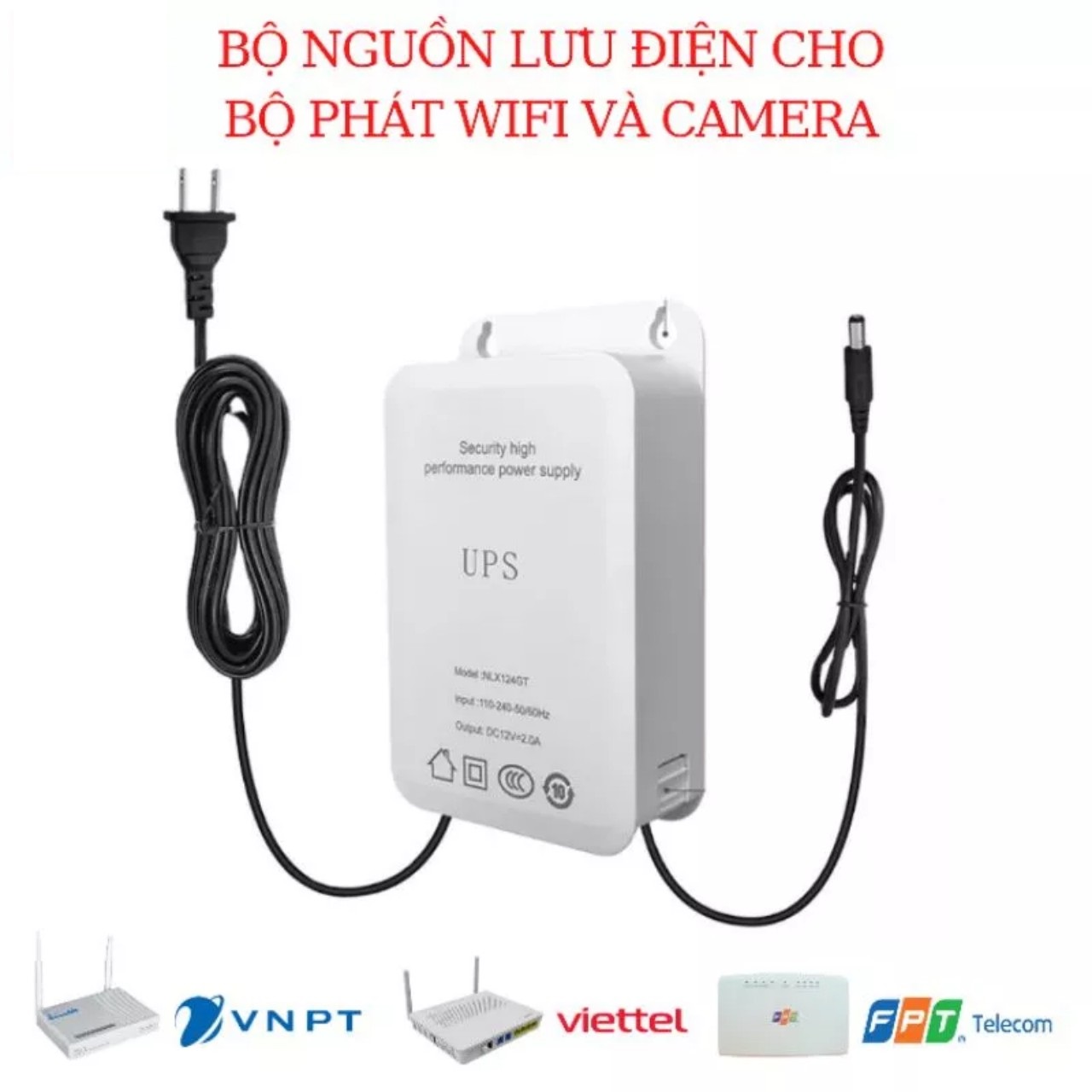 Pin dự phòng cho wifi , camera dung lượng cao hoạt động 6h - 8h sau khi cúp điện