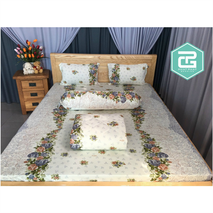 Bộ ga gối Thun Lạnh Hàn Quốc {4 món} 1m2 và 1m4 ( 1 ga bọc + 2 vỏ gối nằm + 1 vỏ gối ôm )