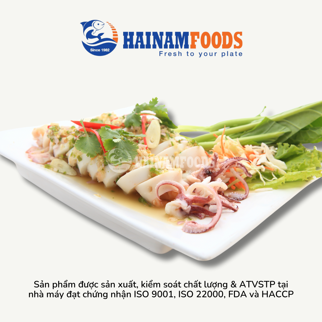 MỰC ỐNG NGUYÊN CON LÀM SẠCH HẢI NAM FOODS