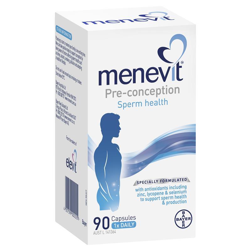 Viên uống Menevit_Úc 90 viên, nâng cao chất lượng tinh trùng, tăng cường sinh lý cho nam giới (Hàng chính hãng - Bill Úc). cao cấp