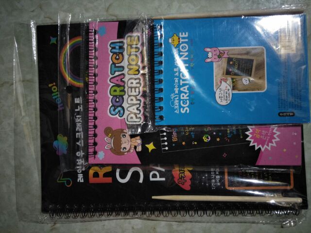 (Lẻ=Sỉ) Scrach Note, Giấy Cạo Cầu Vồng, Sổ Vẽ Ma Thuật A6 (10Cm * 14Cm)