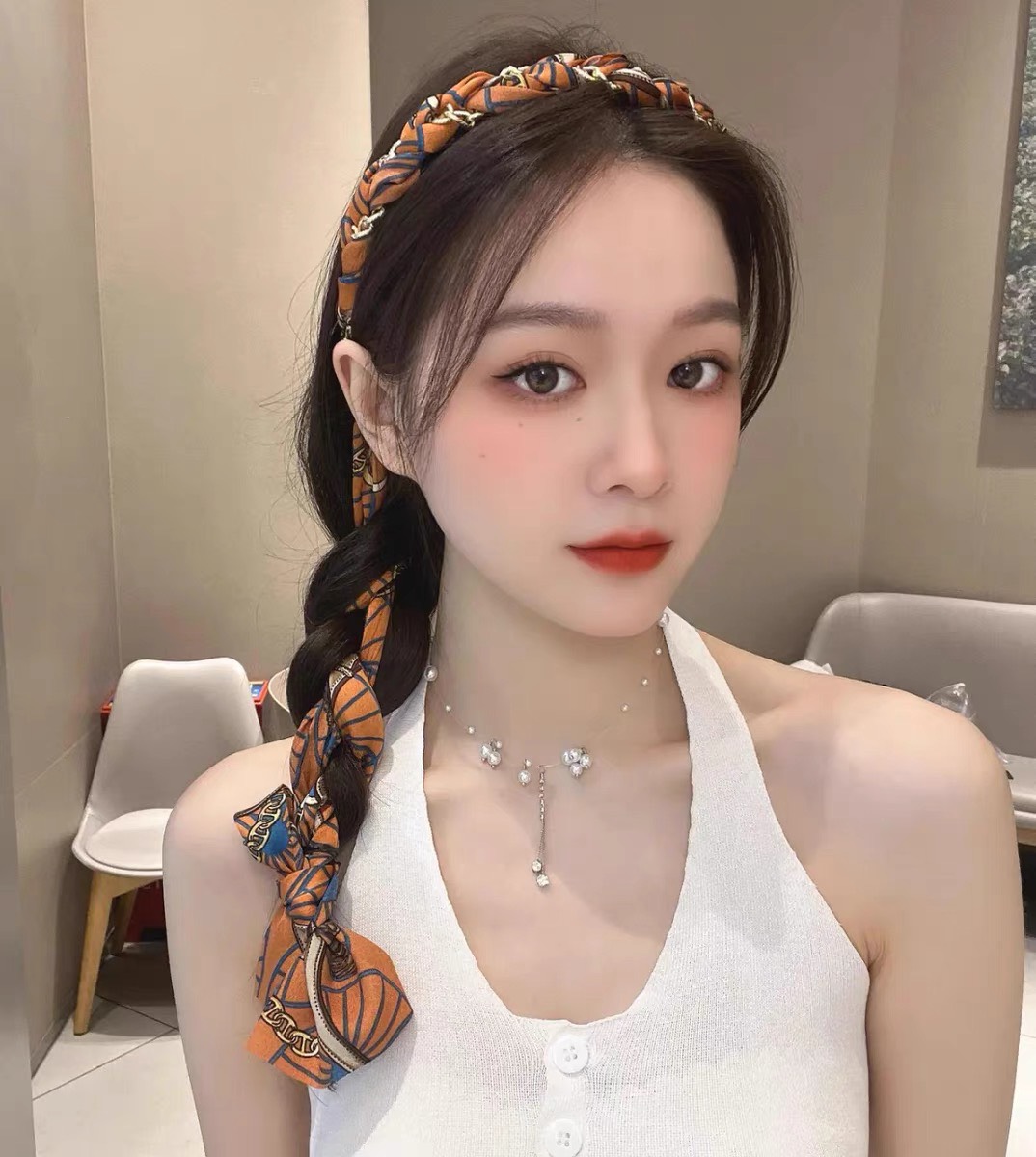 Băng Đô Cài Tóc Bằng vải Satin Thắt Nơ-phukienteen
