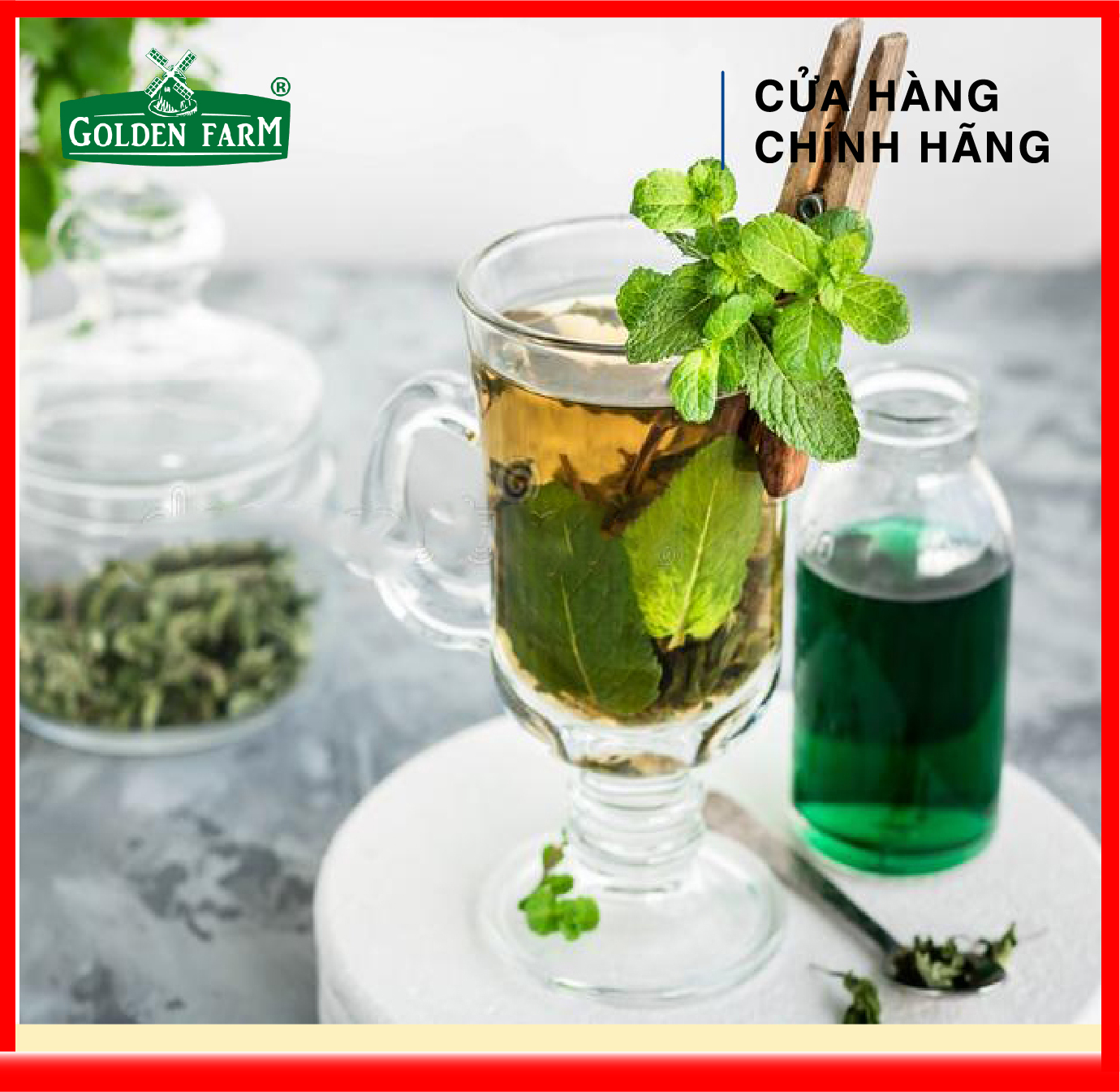 [ HÀNG CÔNG TY ] Siro Bạc Hà Golden Farm 520ml