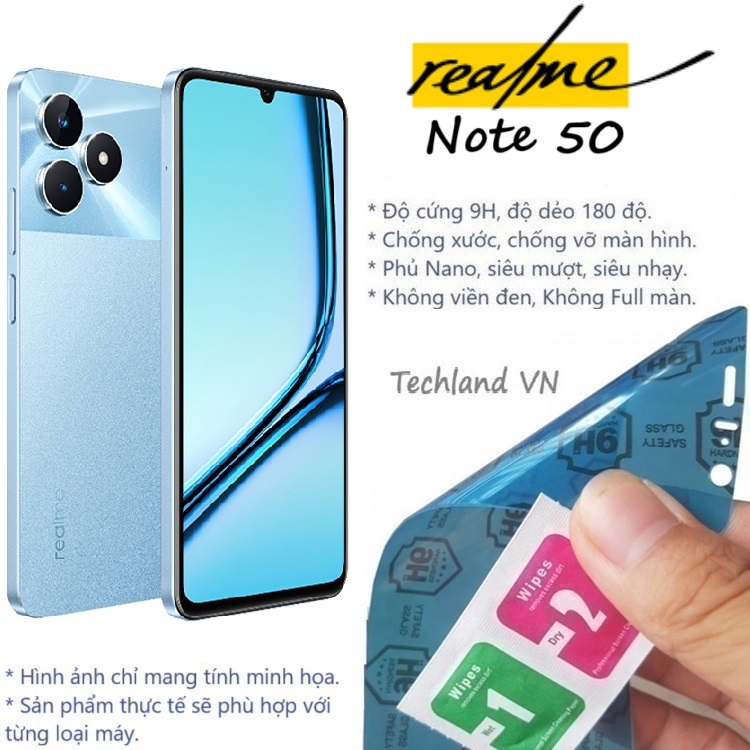 Cường Lực Phủ Nano Realme Note 50 - Trong Suốt, Không Full Màn, Không Viền Đen