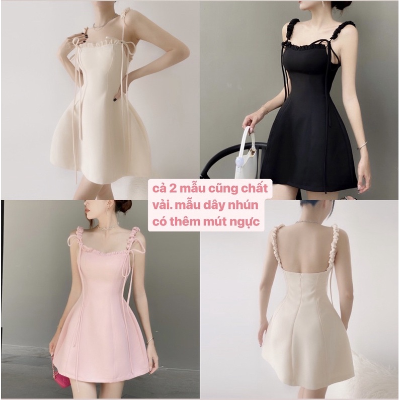 (Sẵn Ship Hỏa Tốc) Đầm Xoè 2 Dây Hàng Thiết Kế
