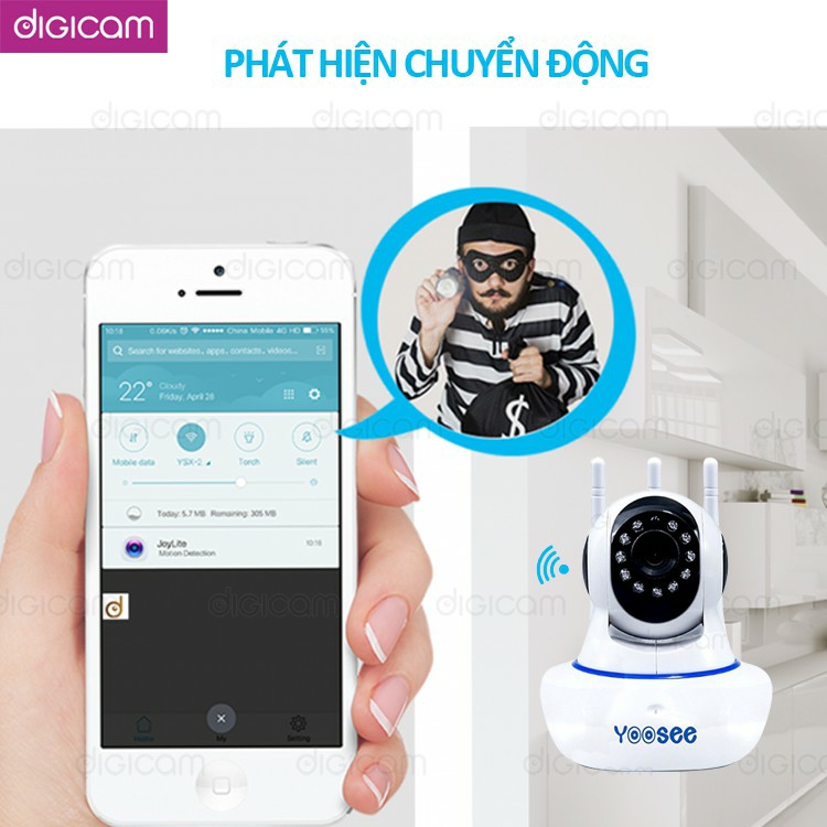 Camera YooSee HD720 - 3 Anten Siêu nét | Cài đặt Tiếng Việt