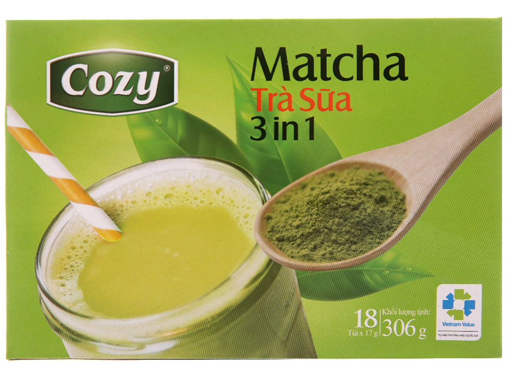 Matcha Trà Sữa 3 In 1 Cozy Hộp 306gr