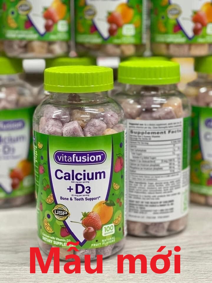 [HCM]Kẹo dẻo canxi va D3 Vitafusion Calcium+D₃ 100 Gummy Vitamins