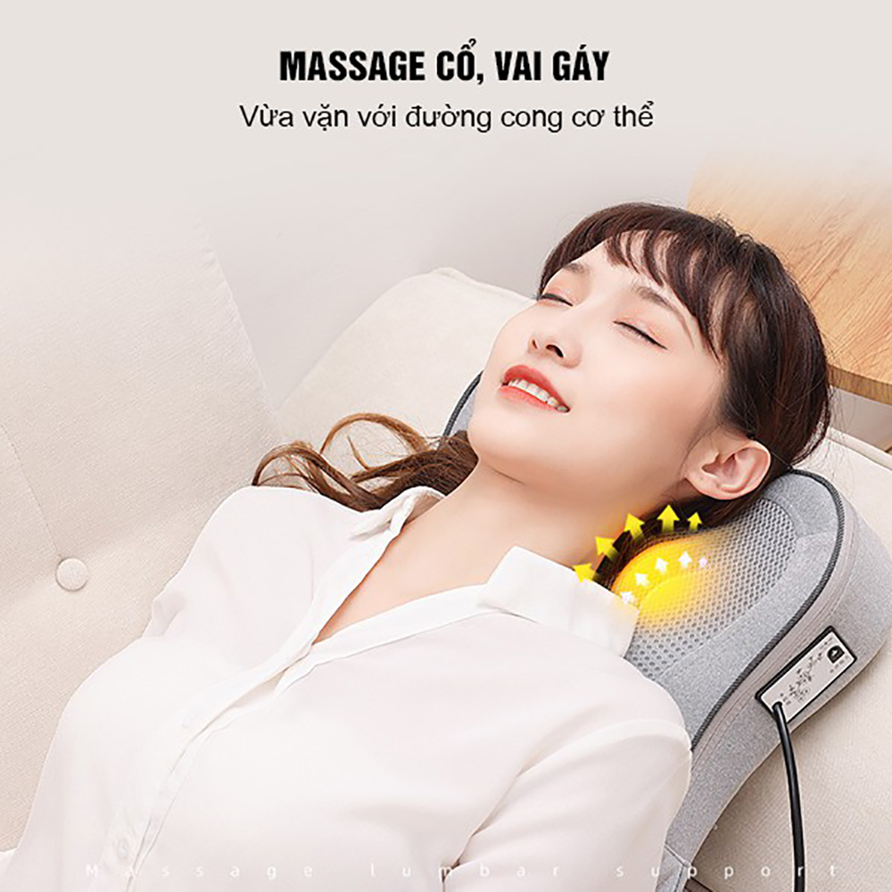Máy massage lưng và cột sống, gối massage toàn thân hồng ngoại 16 bi chăm sóc sức khỏe cho cả gia đình. Bảo hành 2 năm toàn quốc và đổi mới trong 7 ngày đầu nếu có lỗi của nhà sản xuất.
