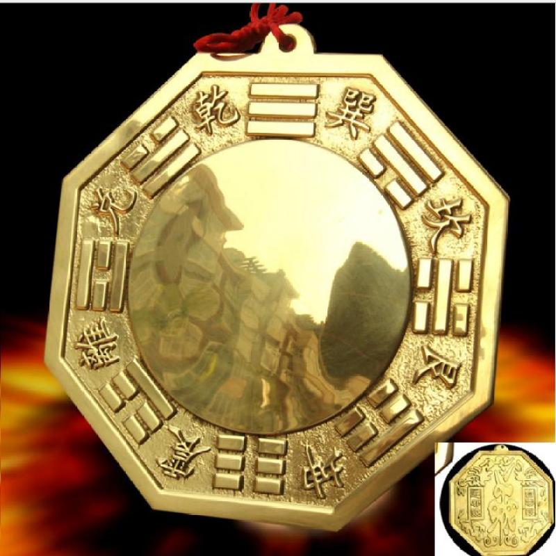 Gương bát quái lồi bằng đồng lớn 13.8cm
