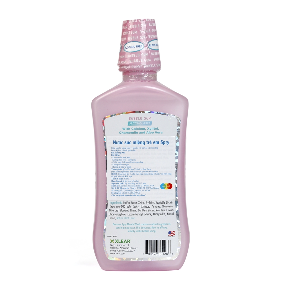 Nước súc miệng trẻ em Spry chai 473ml
