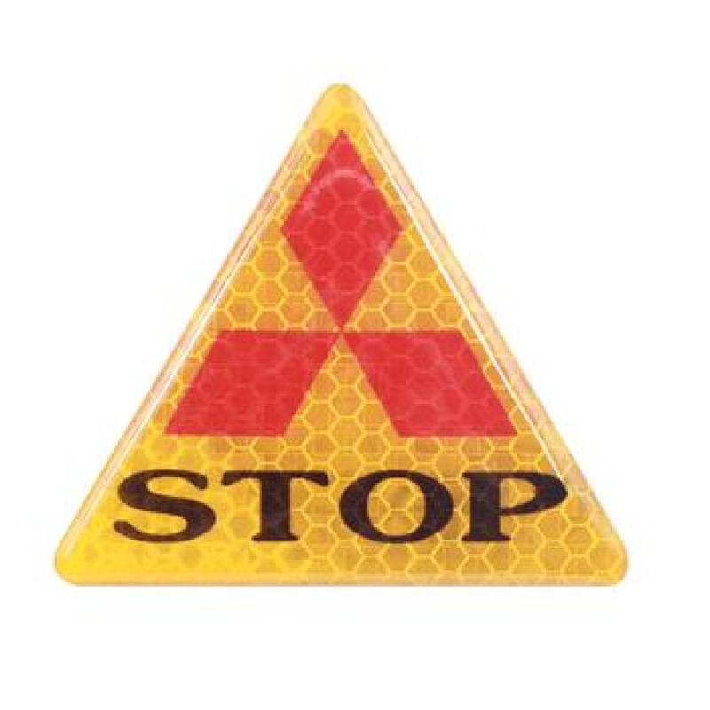 1 miếng sticker phản quang STOP (tam giác vàng)
