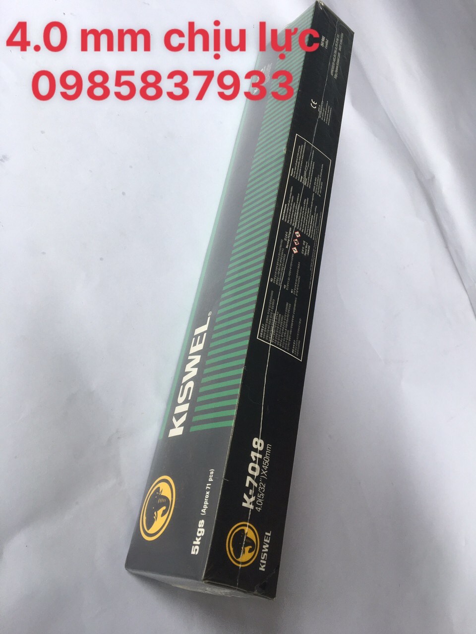 Que hàn 4.0 mm chịu lực K-7018 Kiswel dùng trong kết cấu thẩm mỹ cao