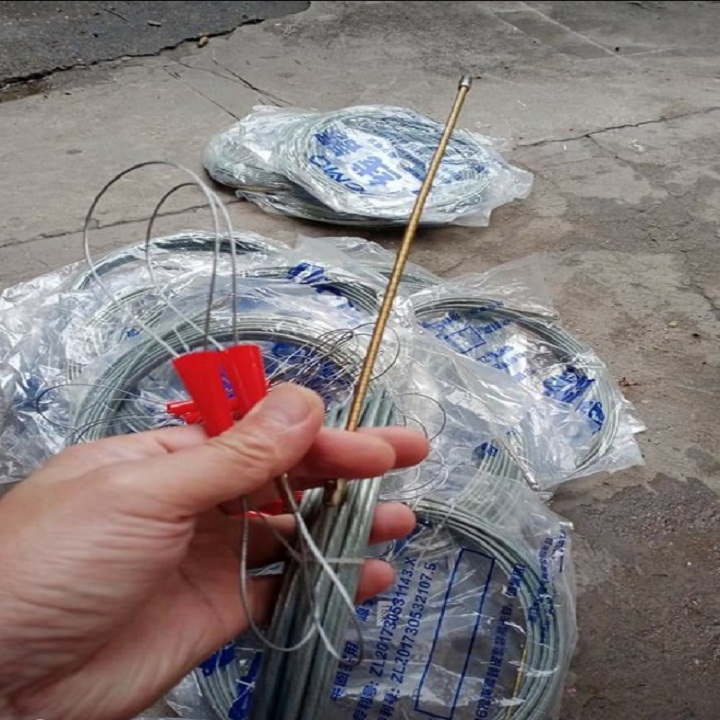 Dây mồi luồn dây điện - cáp thép 4mm bọc nhựa chống gỉ-dây mồi luồn kéo dây điện trong ống gen.Có các cỡ dây 5m-10m-15m-20m