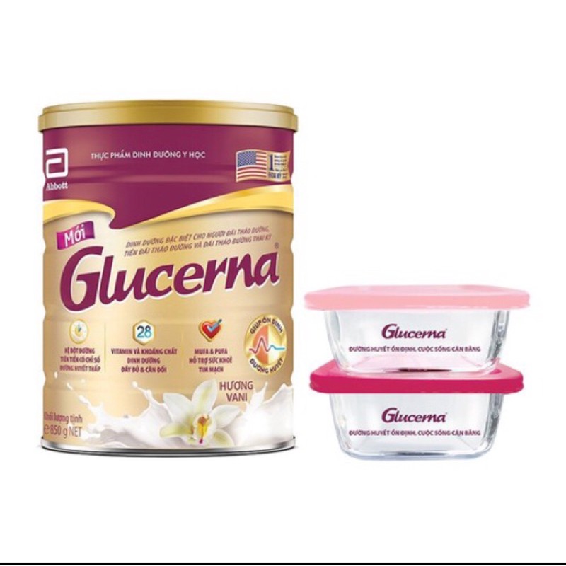 Sữa bột Glucerna Vani 850g tặng 2 Hộp Luminarc
