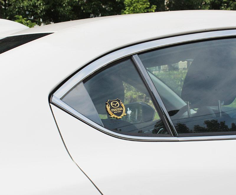 Bộ 2 miếng dán logo kim loại chữ AUDI bông lúa