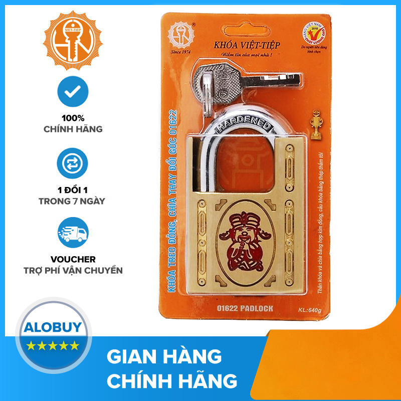Khóa cửa treo đồng bấm Việt Tiệp VT01622 (Thần tài)