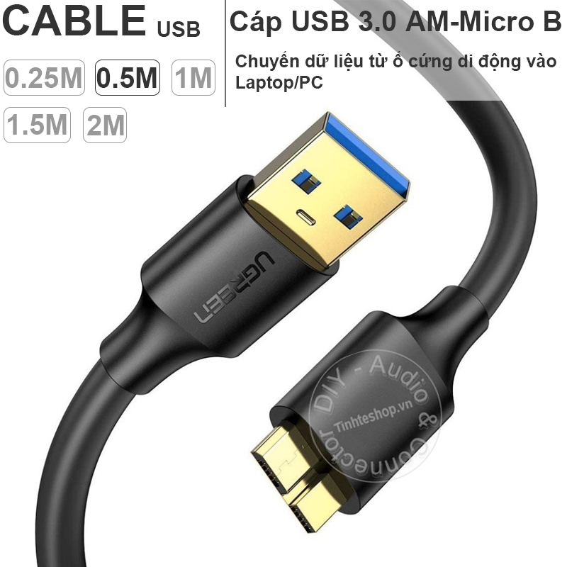 USB 3.0 AM to Micro BM Ugreen US130 0.25M to 2M