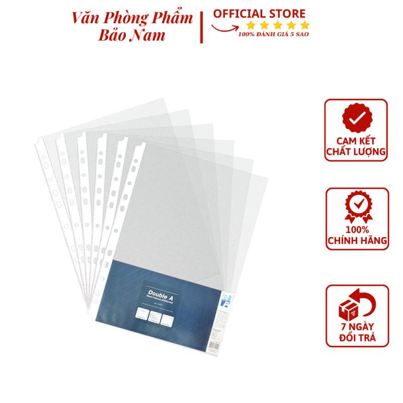 Bìa lỗ double a file 11 lỗ a4 - 5 xấp thiết kế lỗ giúp gắn vào các loại bìa còng, bìa acco dễ dàng, tiện lợi văn phòng phẩm bảo nam