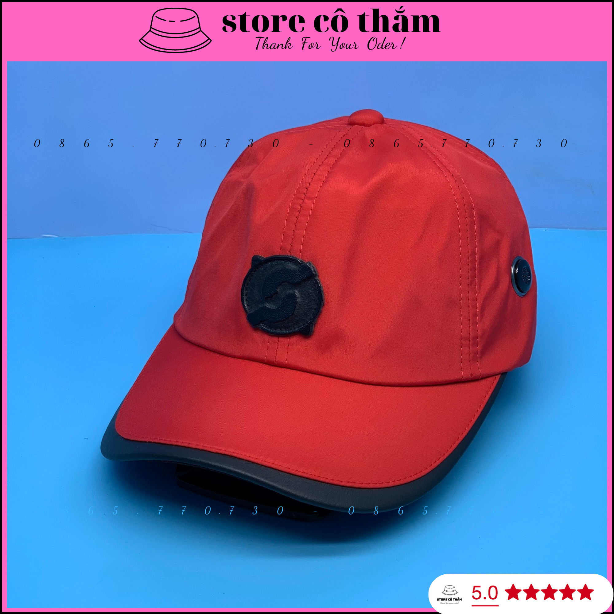 COMBO 2 CÁI NÓN DÙ LOGO S - NÓN KẾT CHẤT DÙ LOGO DA VIỀN DA CAO CẤP