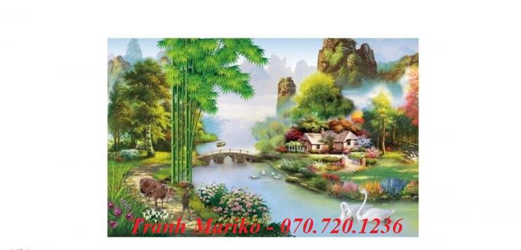 [HCM]Tranh thêu chữ thập Ngôi nhà hạnh phúc LV3283 (kích thước trung bình 90 x58cm)