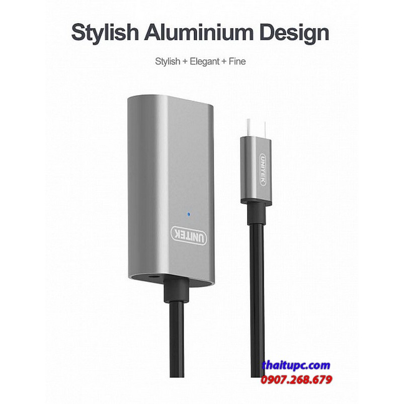 Cáp USB Type C (dương) sang USB 3.0 (âm) 5M, Unitek U304A