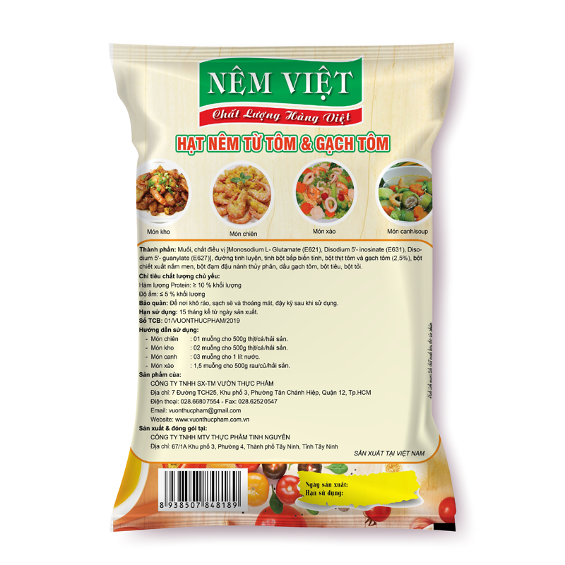 Gói 800gr Hạt nêm từ Tôm và Gạch tôm Nêm Việt