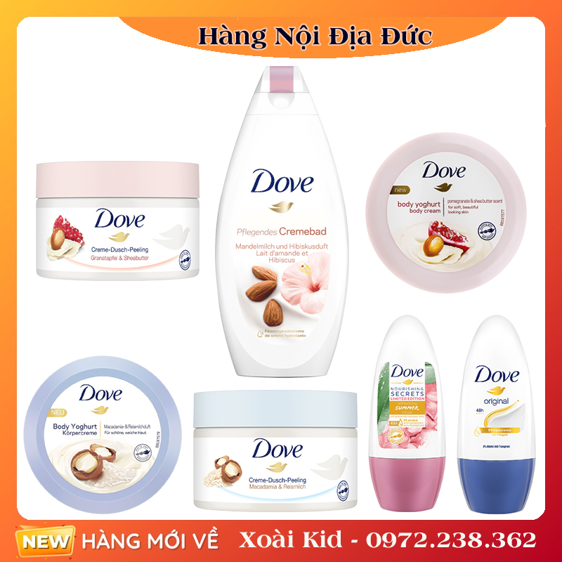 Bộ Tẩy tế bào chết tẩy da chết body và dưỡng thể DOVE nội địa Đức Đủ ...