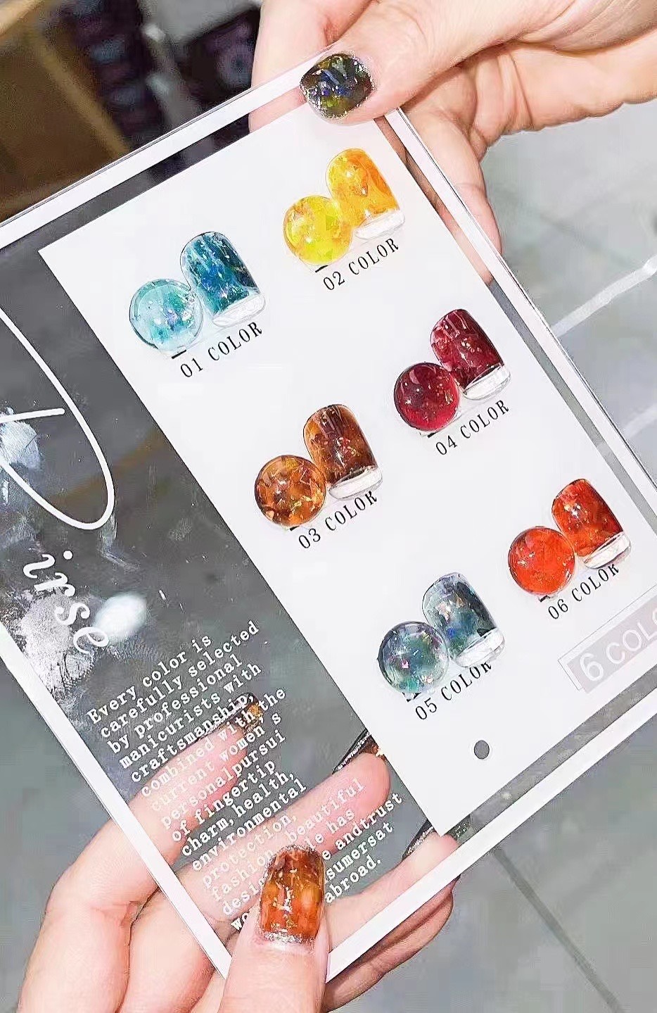 Gel nhũ Hổ phách set 6 hũ ( tặng kèm bảng mầu )