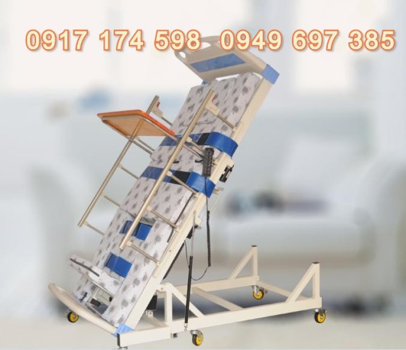 Giường bệnh đa chức năng có tập đứng 4 tay quay - Giường tập đứng - GTĐM1