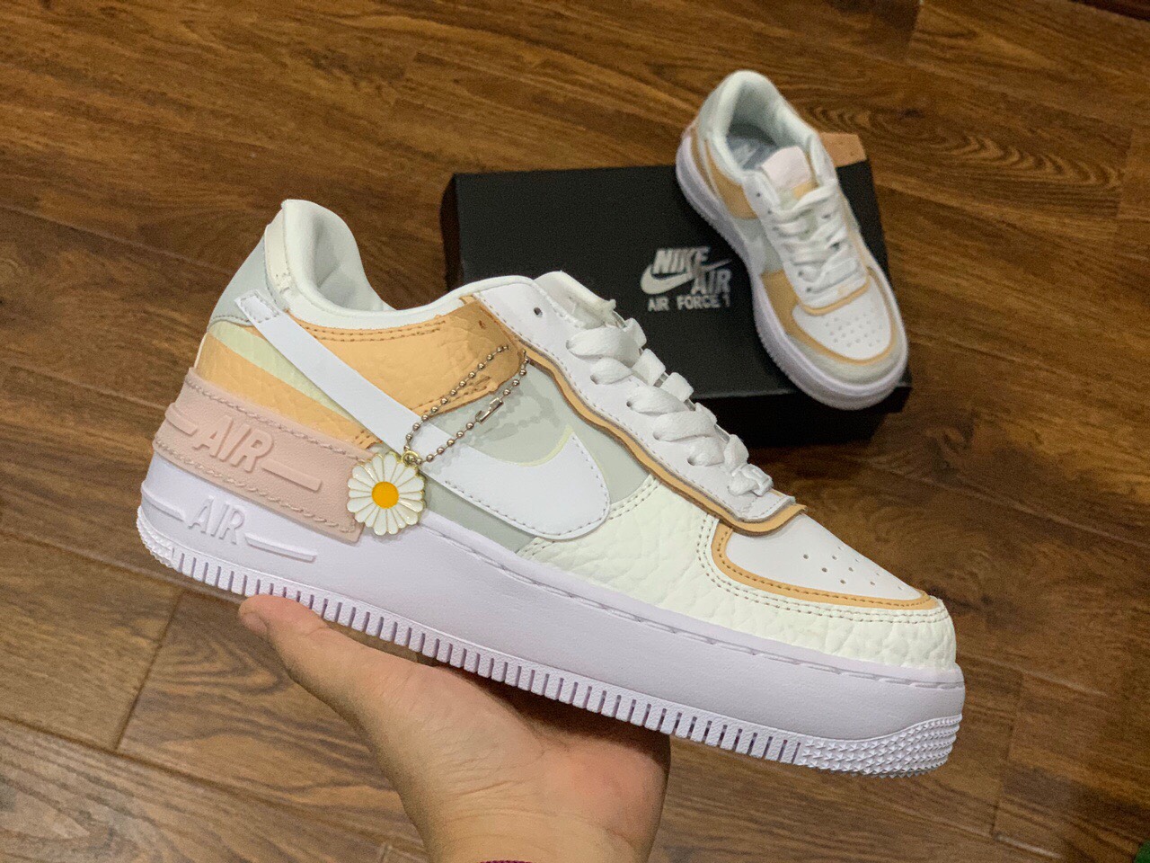 [Full phụ kiện] Giày Sneaker Thể Thao Air Force 1 Hoa Cúc Vàng