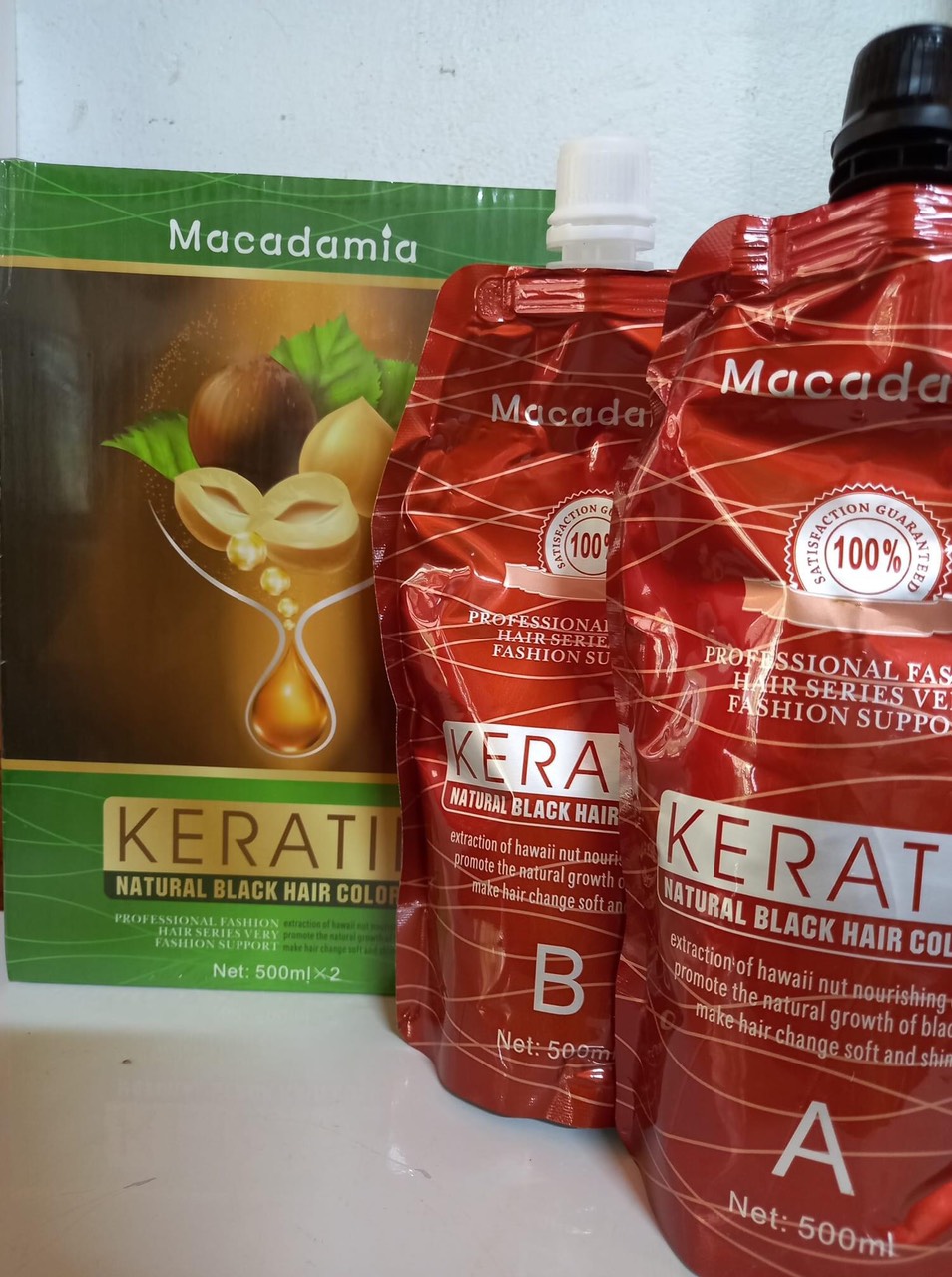 Nhuộm Đen Không Dính Da Đầu keratin 500ml x 2