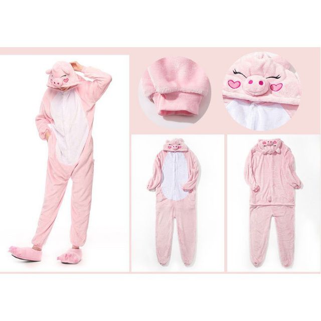 Bộ Quần Áo Hình Thú Heo Hồng