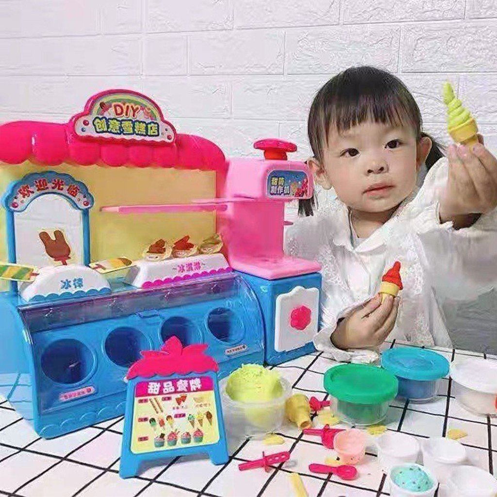 Đồ Chơi Quầy Bán Kem Đất Nặn Tự Chơi Cho Bé