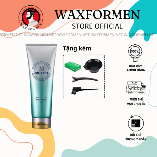 Kem ép side tóc british m mens style down perm 200gr - wax for men - xuất xứ hàn quốc, hương thơm nịnh mũi, dạng kem