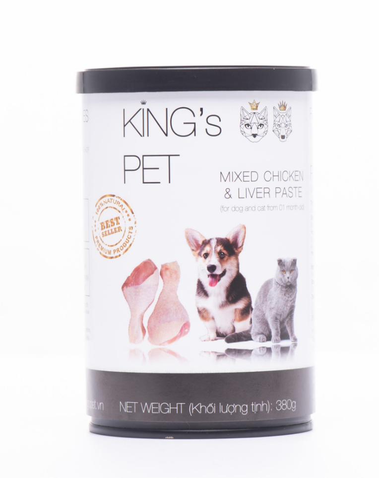 [date 5/2026] Pate King's Pet cho chó mèo lon 380G