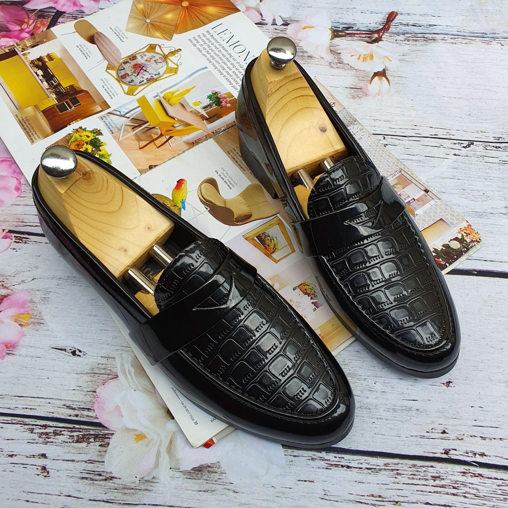 Giày Tây Nam Da Bóng Dập Vân ( Shop Giày Da Bò ) Lịch Lãm