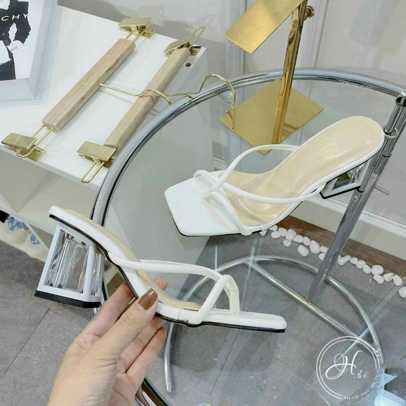 Guốc Cao gót 5 phân quai da xỏ ngón/ sandal