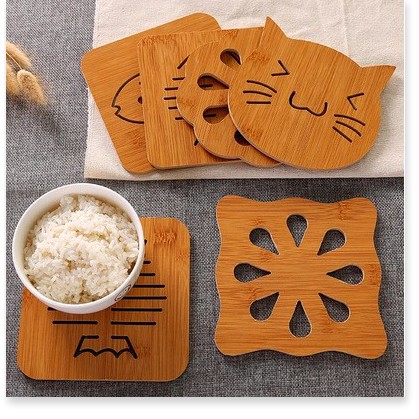 Combo 5 đế lót ly bằng gỗ