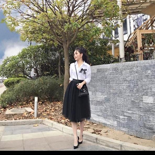 Chân váy lưới TuTu phong cách Hàn Quốc dài 70cm