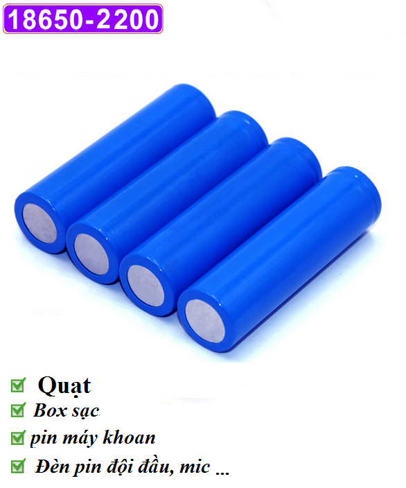 4 viên Pin sạc 18650 LSY dung lượng thực 2200Mah 3.7V dòng xả cao ICR đầu bằng dùng cho box sạc, đèn pin, mic...hiệu suất cao pin 18650 cell pin laptop MỚI 100% Pin quạt