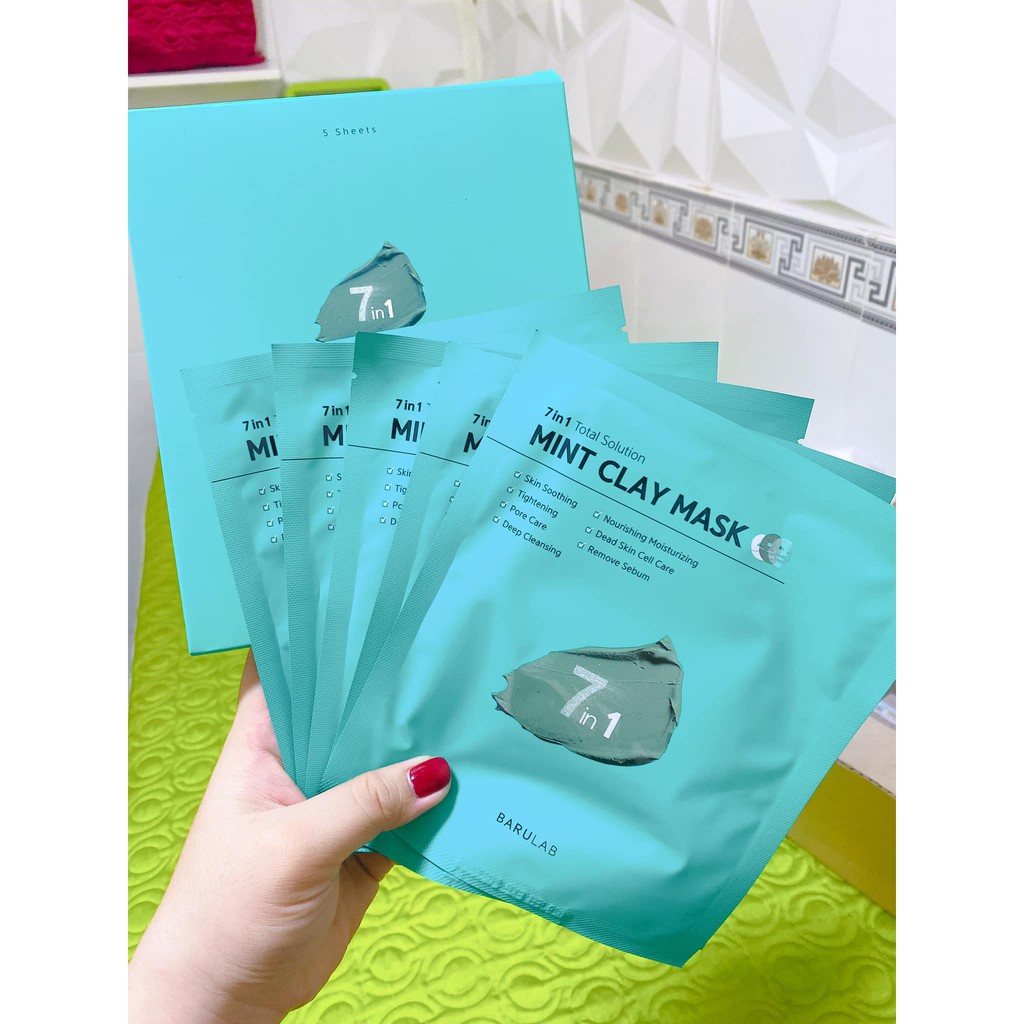 Mặt Nạ Barulab 7 In 1 Total Solution Mint Clay Mask Xanh (Date 07/2024)